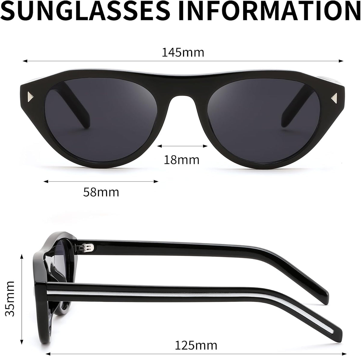 ÉÌƷͼƬ 7 | B0GSYML7HF | FEISEDY Retro Oval Cat Eye Sunglasses for Women Men B0411