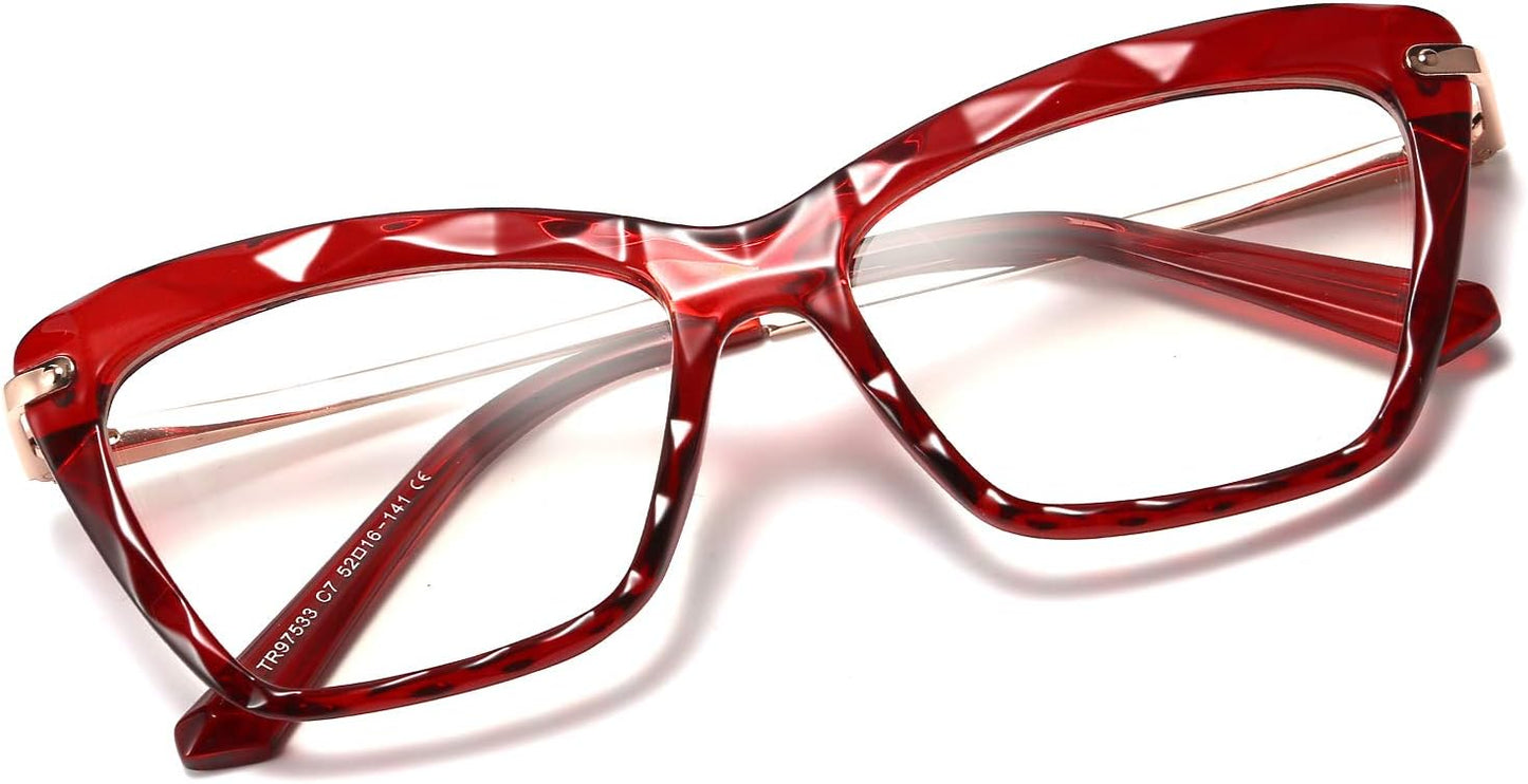 商品图片 29 | B07FR6SSY6 | FEISEDY Cat Eye Glasses Frame Clear Lenses Lightweight Eyewear for Women B2440