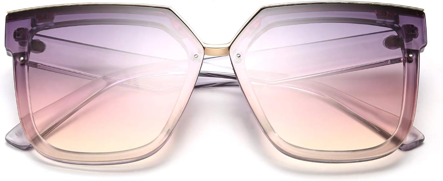 商品图片 2 | B087725Y1W | FEISEDY Fashion Women Men Sunglasses Square Frame Metal Shape Nesting Lenses B2595