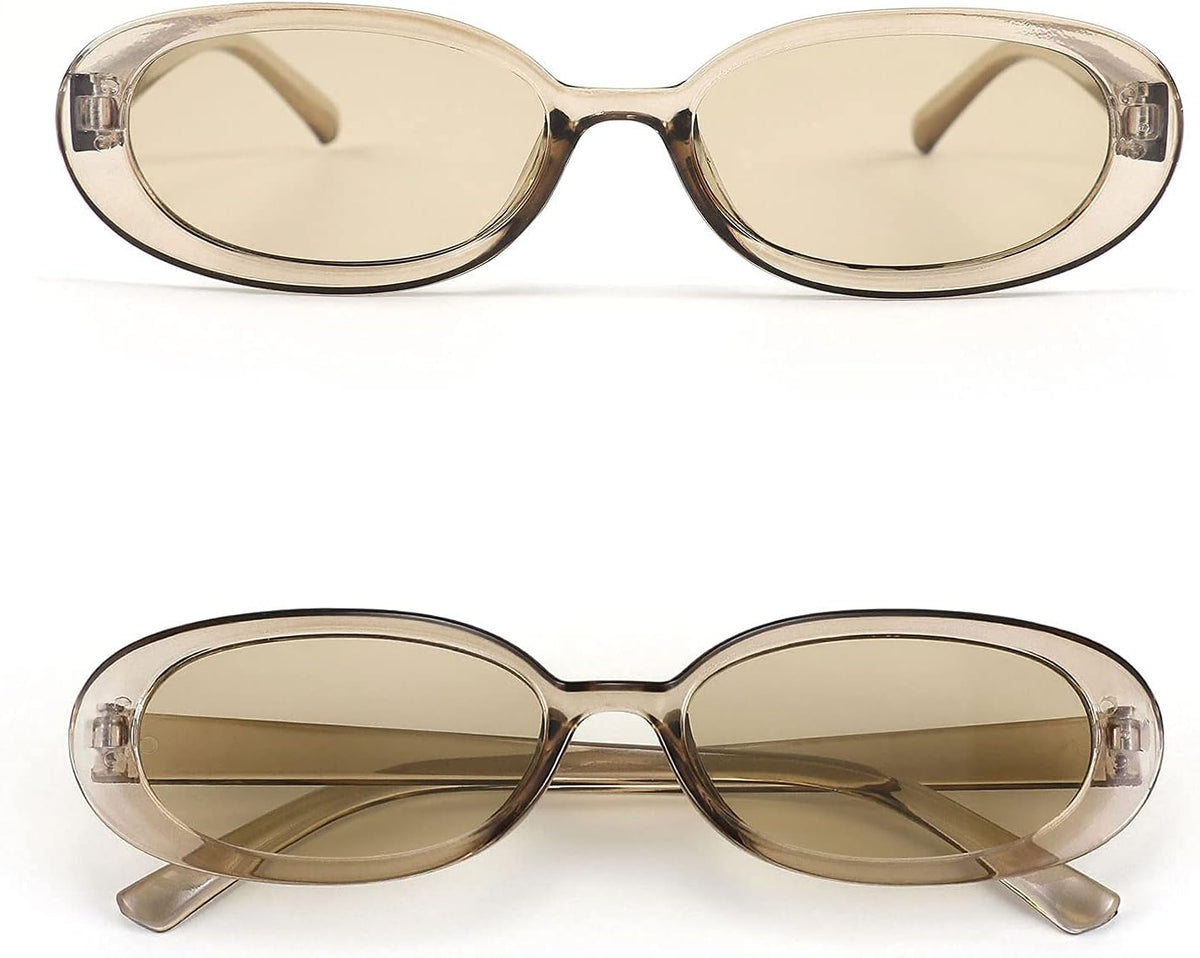 ÉÌƷͼƬ 11 | B09CPPH1XH | FEISEDY Retro 90s Oval Small Sunglasses Women Men Trendy Sunglasses Tinted Glasses B2801