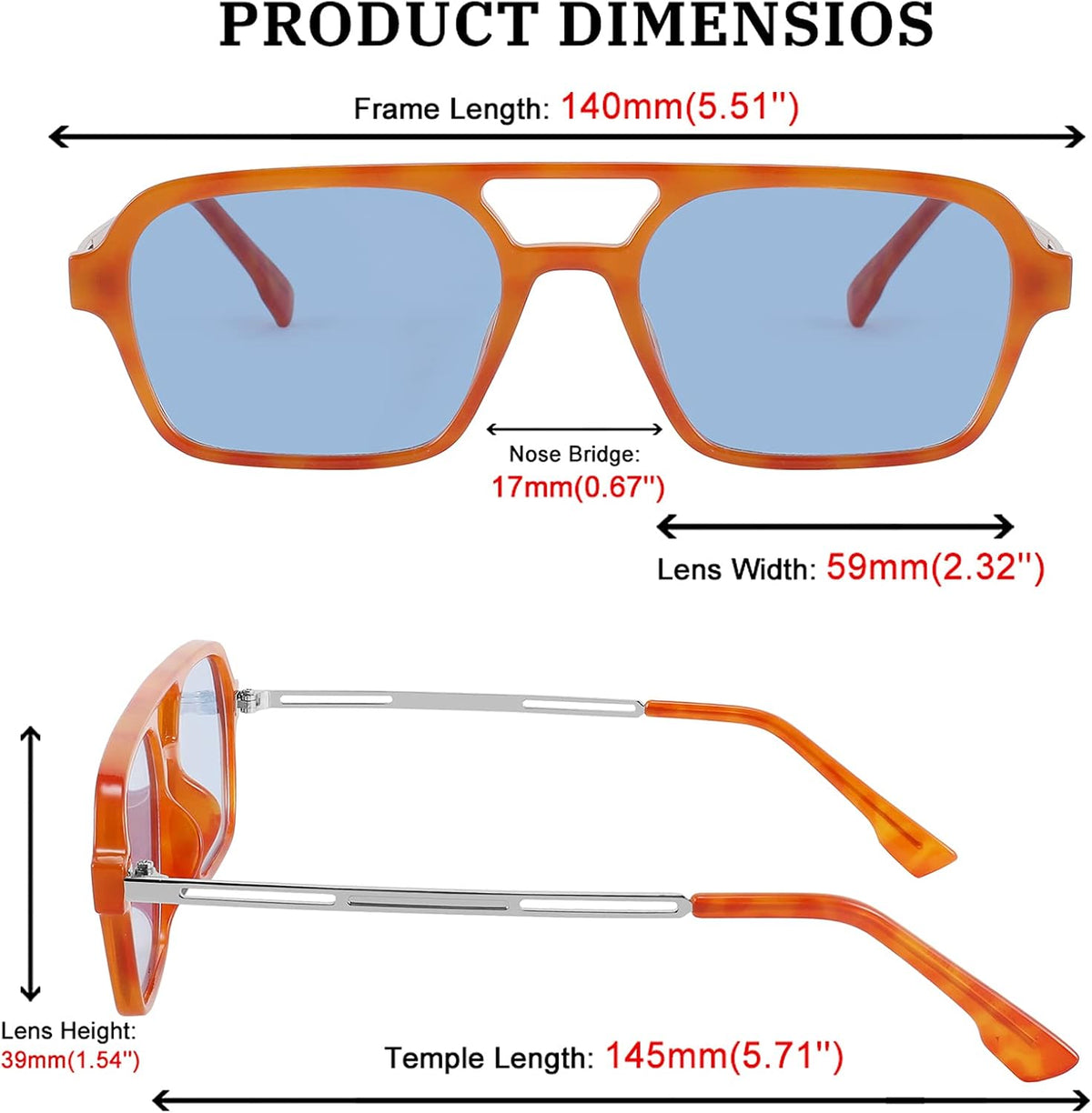 ÉÌƷͼƬ 11 | B0925V3NP4 | FEISEDY Vintage Square 70s Flat Aviator Sunglasses Women Men Metal Design Shades B2752