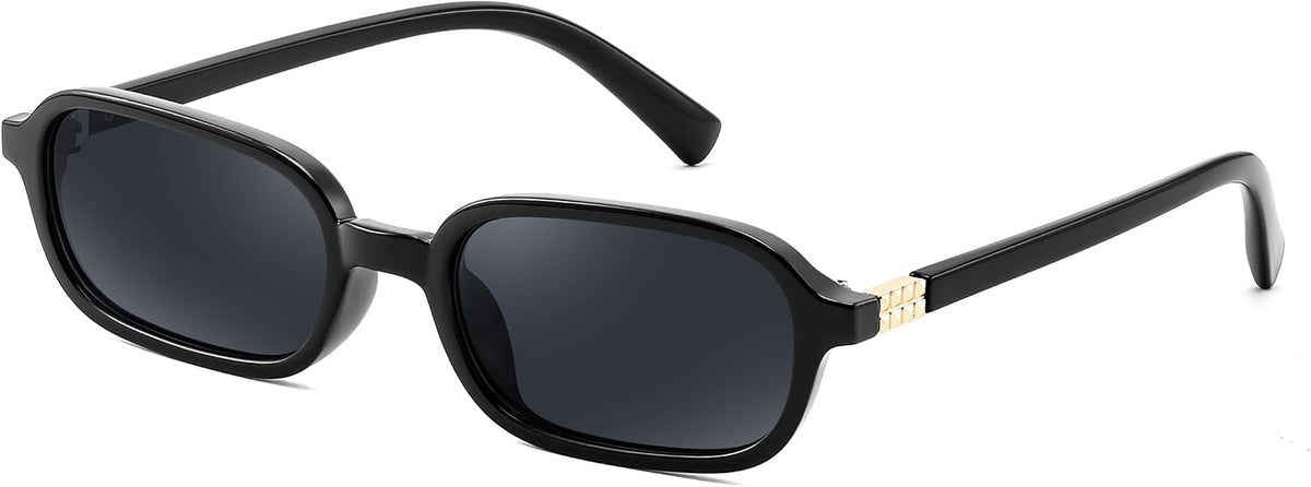 Black/Black / 53 Millimeters | B0DWZVB4Z3 | FEISEDY Retro Rectangular Sunglasses for Women Men 90s Small Vintage Fashion Square Sunnies B0282