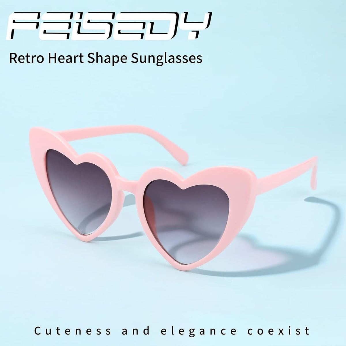 ÉÌƷͼƬ 36 | B08K4J65LX | FEISEDY Vintage Heart Shaped Sunglasses Women Stylish Love Eyeglasses B2421-P1