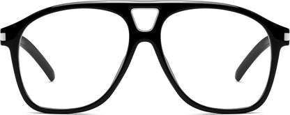 Black / 50 Millimeters | B0H86P2XF4 | FEISEDY Oversized Aviator Fashion Glasses for Women Men, Tortoise Trendy Eyeglasses, Retro Eyewear Frame for Daily Wear B0426