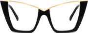 Black / 50 Millimeters | B0DGX4KTLX | FEISEDY Fashion Cat Eye Blue Light Blocking Glasses for Women Fake Retro Eyeglasses Oversized Stylish Eyewear Frame B0240