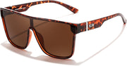 Leopard Frame & Tea Lens / 62 Millimeters | B0DHFY9PB3 | FEISEDY Sunglasses for Women Men, Fashion Mirrored Single Lens Shades
