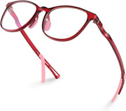 Burgundy / 47 Millimeters | B08N69XB8D | FEISEDY Kids Blue Light Blocking Glasses Children TR90 Glasses Boys Girls Adjustable Legs for Age 5-13 B2696
