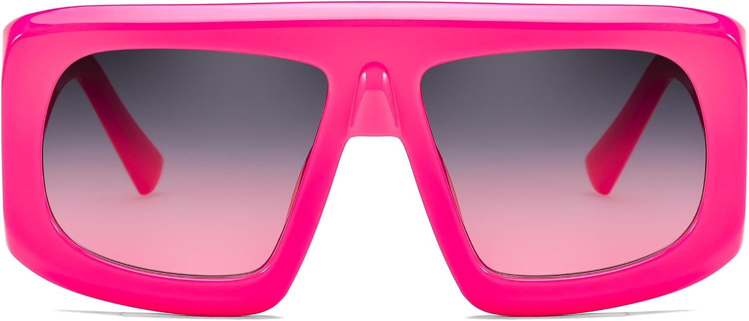 商品图片 3 | B0CYX6Y87W | FEISEDY Retro Oversized Avaitor Sunglasses for Women Men Bold Thick Frame Flat Top Shades B0126