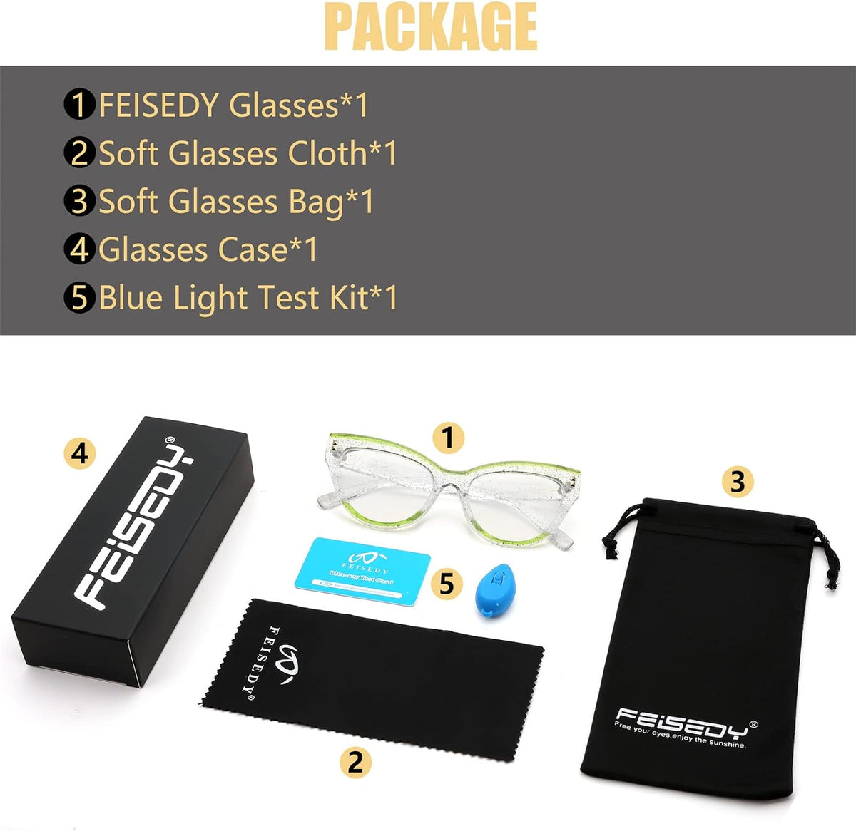 ÉÌƷͼƬ 7 | B0BB2D64DV | FEISEDY Women Oversized Blue Light Blocking Computer Glasses Fake Nerd Cat Eye Glasses Frame Anti Eyestrain B2323