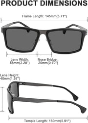 ÉÌƷͼƬ 5 | B08NWWZK7V | FEISEDY Polarized Sunglasses Rectangular Metal Ultra Lightweight Men's Sunglasses B2704