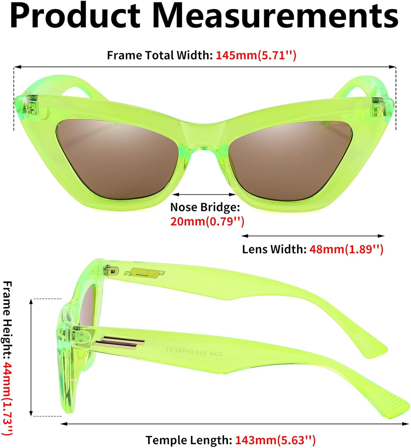 商品图片 6 | B09QKF53K5 | FEISEDY Vintage Small Cat Eye Sunglasses for Women Square Retro Cateye Eyewear B2869