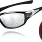 Black Frame/White Mirrored Lens / 70 Millimeters | B09X95WQT6 | FEISEDY Classic Men Polarized Sports Sunglasses Night Driving Yellow Lenses Cycling Fishing Driving Glasses B2674