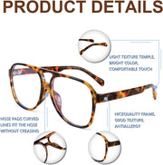 ÉÌƷͼƬ 5 | B09WZY6VWN | FEISEDY 70s Aviator Glasses Frame Blue Light Blocking Glasses Oversized Square Computer Glasses Women Men B2888