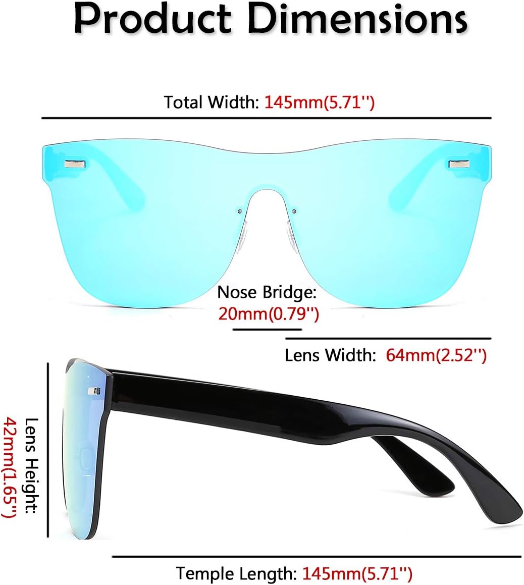 ÉÌƷͼƬ 24 | B08DY1CW9T | FEISEDY Mirrored Rimless Sunglasses One Piece Lens Reflective Sunglasses for Women Men B2647
