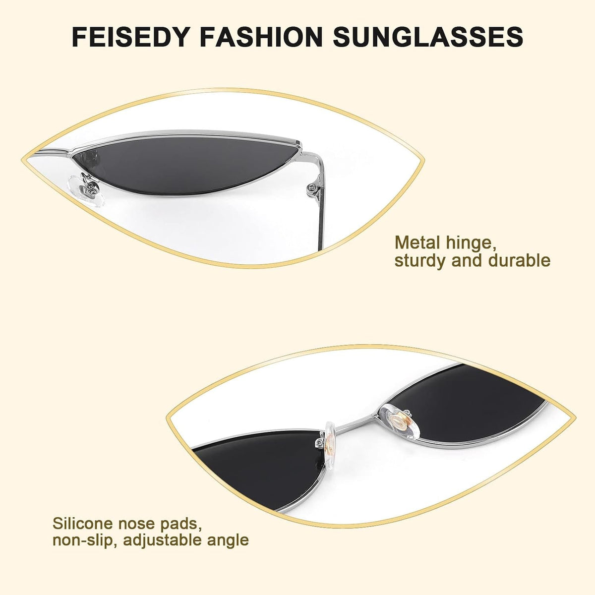 ÉÌƷͼƬ 59 | B0CNZ29R9R | FEISEDY Y2K Sunglasses for women Men Fashion Cateye Designer B2298