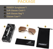 ÉÌƷͼƬ 7 | B0B38ZHMJL | FEISEDY Sunglasses Aviator Men Women 70s Sun Glasses Square Frame UV400 Protection B2953