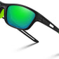 Black Frame & Green Mirror Lens / 55 Millimeters | B0CTXYKJNP | FEISEDY Sports Polarized Sunglasses For Men Women Cycling Driving Fishing Running UV400 Protection B0125