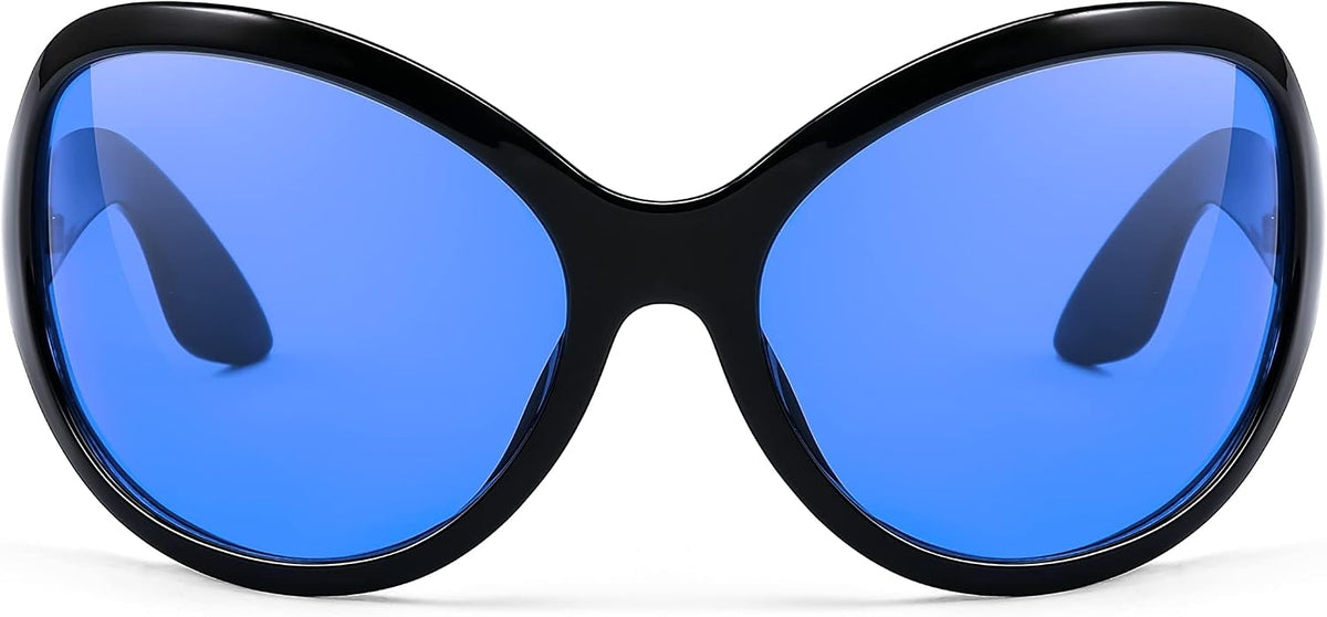 ÉÌƷͼƬ 9 | B0BYX6JXMW | FEISEDY Bug Eye Y2K Oversized Sunglasses Women Men Oval Frame B2391
