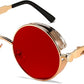Gold/Red / 1.9 Inches | B0CP8THY8W | FEISEDY Retro Gothic Steampunk Sunglasses For Men Women