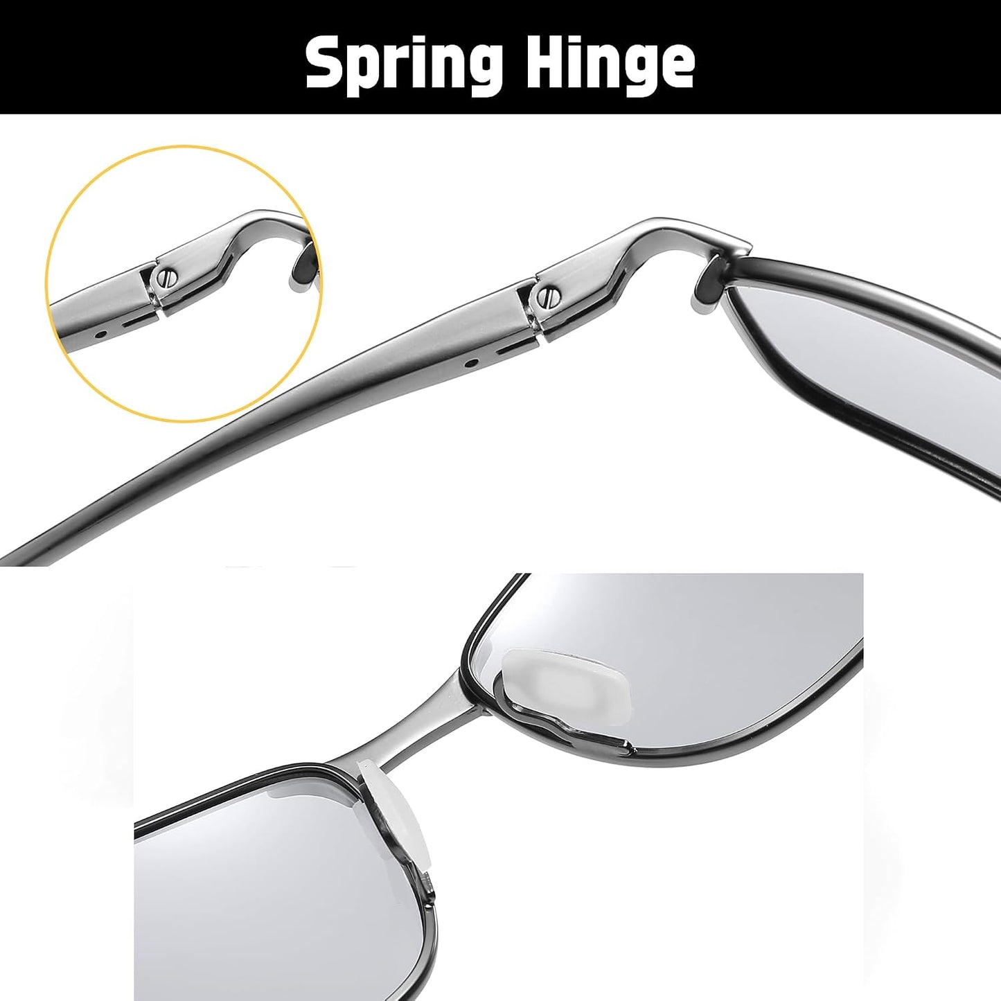 商品图片 22 | B07GSRV2H5 | FEISEDY Rectangle Polarized Square Sunglasses for Men Women B2444