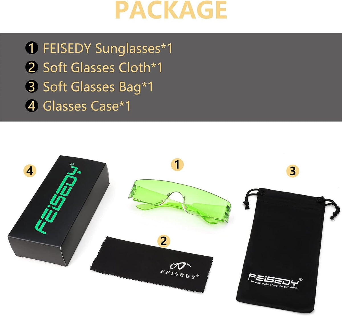 ÉÌƷͼƬ 21 | B0B1V45SXC | FEISEDY Y2K Futuristic Sunglasses Women Men Rimless One Piece Miorred B2927