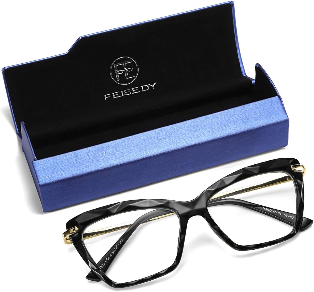 商品图片 7 | B07FR6SSY6 | FEISEDY Cat Eye Glasses Frame Clear Lenses Lightweight Eyewear for Women B2440
