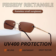 ÉÌƷͼƬ 80 | B0CY2Q4VW1 | FEISEDY Rimless Sunglasses Y2K Retro Small Narrow Rectangle Shades B2643