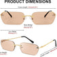 商品图片 11 | B0CY2Q4VW1 | FEISEDY Rimless Sunglasses Y2K Retro Small Narrow Rectangle Shades B2643