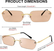 ÉÌƷͼƬ 11 | B0CY2Q4VW1 | FEISEDY Rimless Sunglasses Y2K Retro Small Narrow Rectangle Shades B2643
