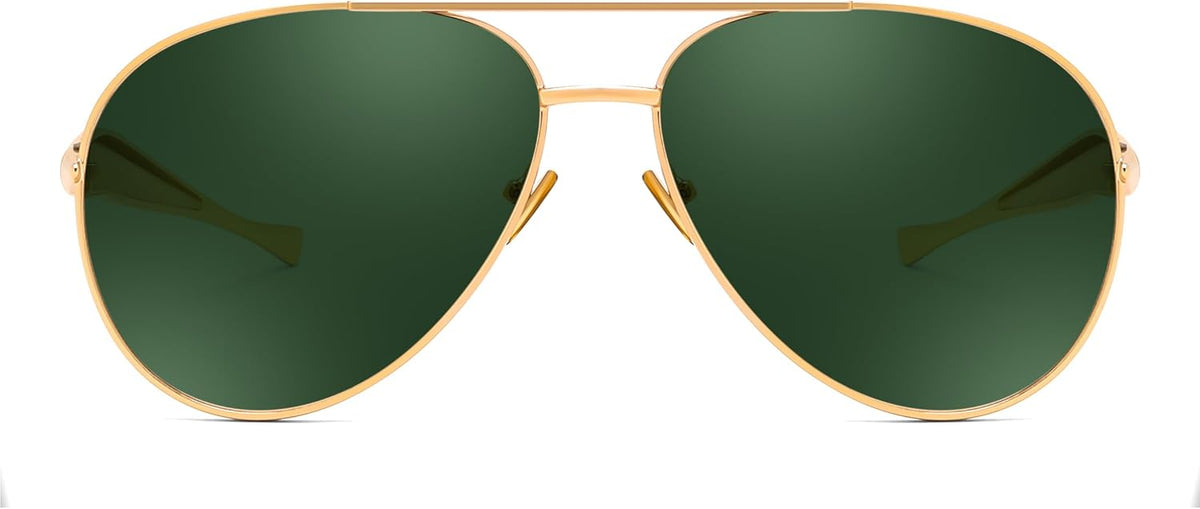 ÉÌƷͼƬ 14 | B0FKML2SSC | FEISEDY Oversized Aviator Sunglasses Women Men - Retro Gold Metal Chunky Frame, UV400 for Driving & Daily Wear B0311