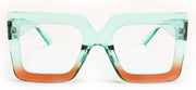Green / 50 Millimeters | B0BZRTS37J | FEISEDY Fashion Oversized Blue Light Glasses for Women Anti Fatigue Thick Square Computer Eyewear B2381