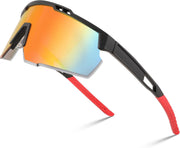 Black Frame Red Mirrored Lens / 60 Millimeters | B0CBRQZ68W | FEISEDY Sports Sunglasses for Men and Women, UV400 Protection Cycling Goggles Golf Baseball Driving Fishing B0022