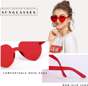 ÉÌƷͼƬ 18 | B09H3WMGMG | FEISEDY 2 Pack Rimless Heart Shaped Sunglasses Party Glasses Disco One Piece Transparent Trendy Love Glasses B2826-F2