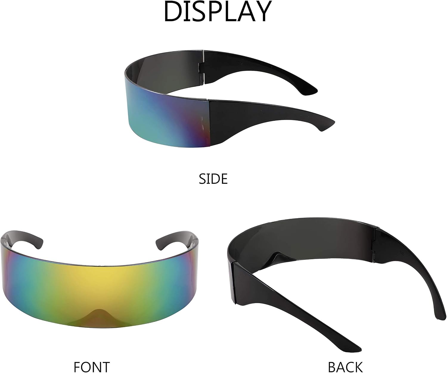 商品图片 21 | B08THY8CBQ | FEISEDY 80s Futuristic Cyclops Cyber Visor Sunglasses Men Women Punk Style Cosplay B2740
