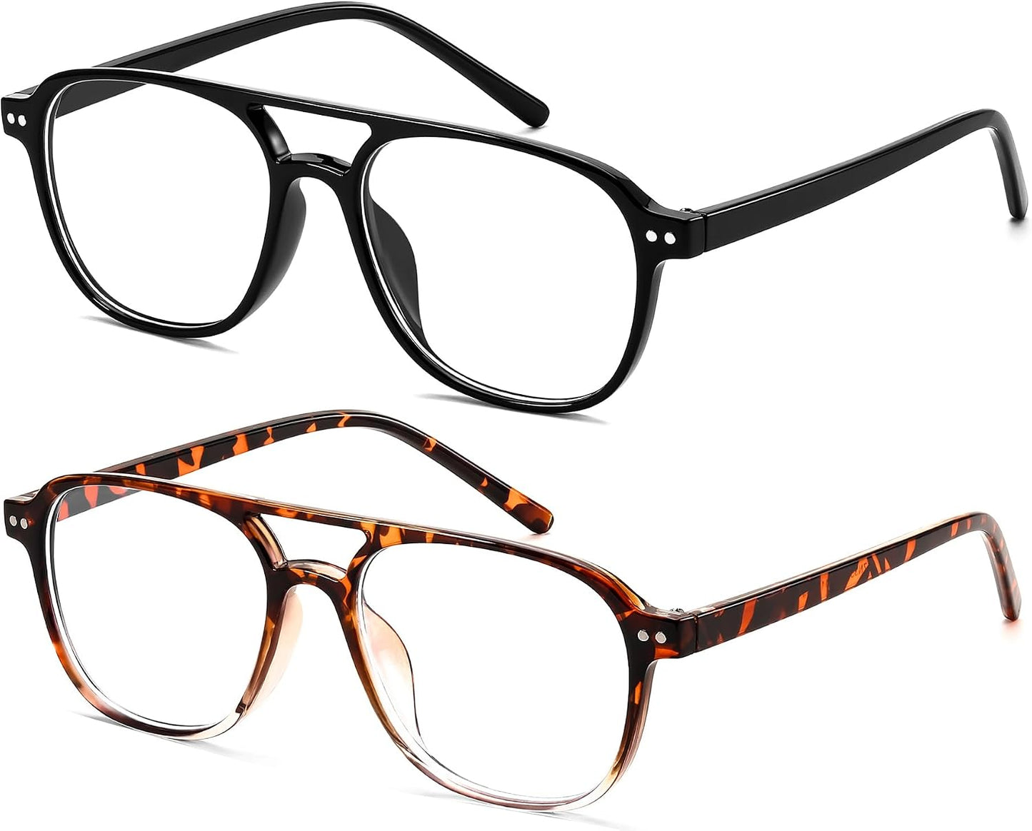 Black+leopard Grey / 50 Millimeters | B0G5P8JVDK | FEISEDY Blue Light Blocking Glasses Women Men Square Computer Lightweight Pilot Glasses Anti Eyestrain & UV Glare B0141
