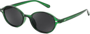 006 Transparent Green Frame & Grey / 47 Millimeters | B0F31XXMNJ | FEISEDY Retro Oval Sunglasses for Women 90s Narrow Round Lightweight Shades Y2k Trendy Sunnies B1171