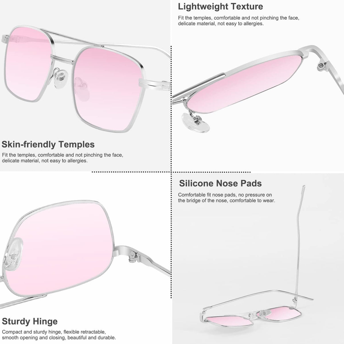 ÉÌƷͼƬ 36 | B09GKB6G1G | FEISEDY Fashion Square Aviator Sunglasses Women Men Trendy Retro Metal Frame Sun Glasses Candy Color Lens B1036