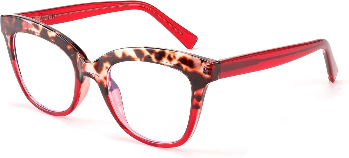 Red Leopard / 1.0 x | B0CNGMLFRR | FEISEDY Retro Square Reading Glasses Anti Glare Digital Blue Light Blocking Eyestrain for Women Reader B0058