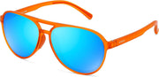 Orange/Blue / 58 Millimeters | B0GVSM3CMV | FEISEDY Polarized Aviator Sunglasses for Men Women Trendy Sports TR90 B0378