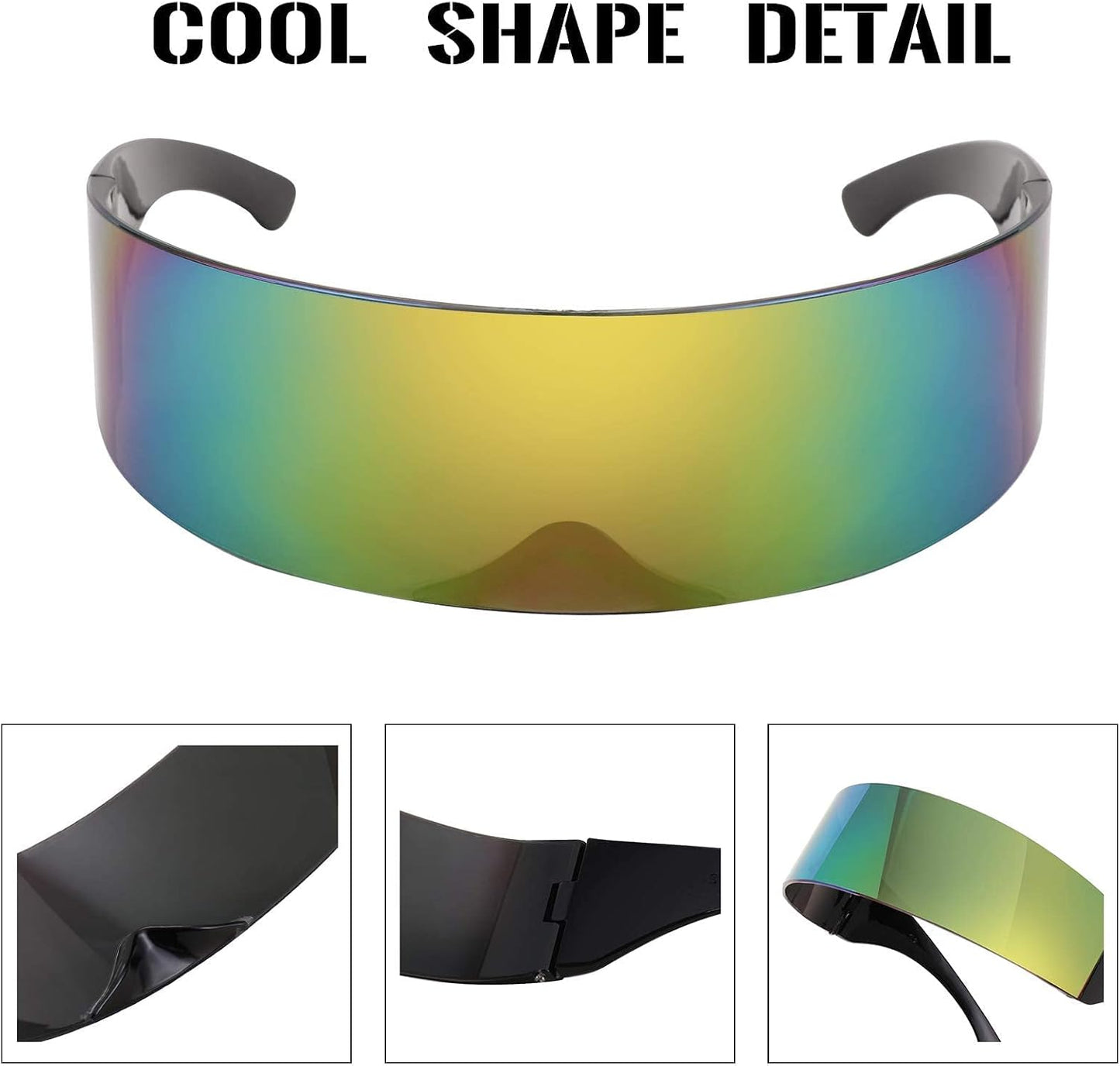 商品图片 19 | B08THY8CBQ | FEISEDY 80s Futuristic Cyclops Cyber Visor Sunglasses Men Women Punk Style Cosplay B2740