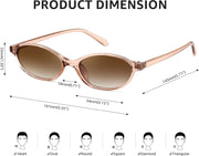 ÉÌƷͼƬ 21 | B0DMN69R27 | FEISEDY Retro Oval Cat Eye Sunglasses for Women 90s Narrow Lightweight Shades Y2k Trendy Sunnies B0257