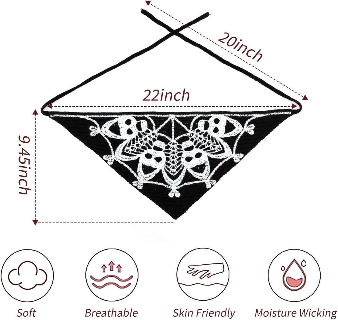 商品图片 7 | B0FP53XVZ4 | Retro Skull Headband – Halloween Hair Accessories Black Gothic Hair Band with Spiderweb & Skull Design, Soft Stretchy