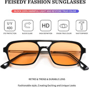 ÉÌƷͼƬ 79 | B0925V3NP4 | FEISEDY Vintage Square 70s Flat Aviator Sunglasses Women Men Metal Design Shades B2752