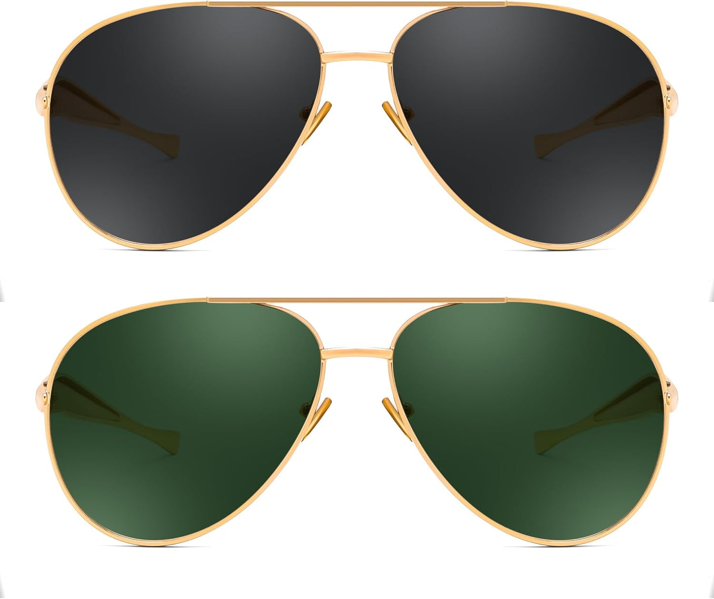 商品图片 10 | B0FKML2SSC | FEISEDY Oversized Aviator Sunglasses Women Men - Retro Gold Metal Chunky Frame, UV400 for Driving & Daily Wear B0311