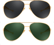 ÉÌƷͼƬ 10 | B0FKML2SSC | FEISEDY Oversized Aviator Sunglasses Women Men - Retro Gold Metal Chunky Frame, UV400 for Driving & Daily Wear B0311