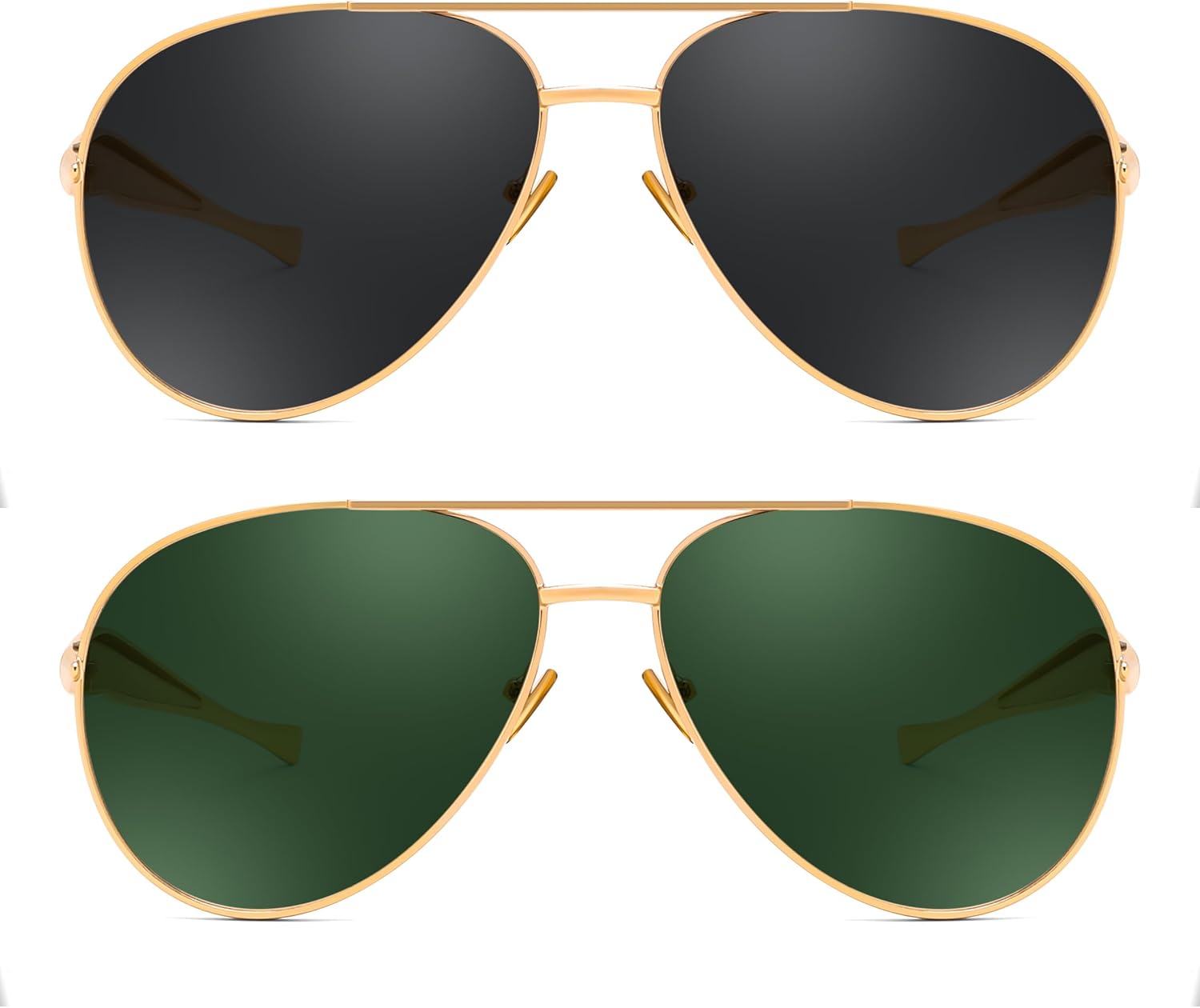 商品图片 10 | B0FKML2SSC | FEISEDY Oversized Aviator Sunglasses Women Men - Retro Gold Metal Chunky Frame, UV400 for Driving & Daily Wear B0311