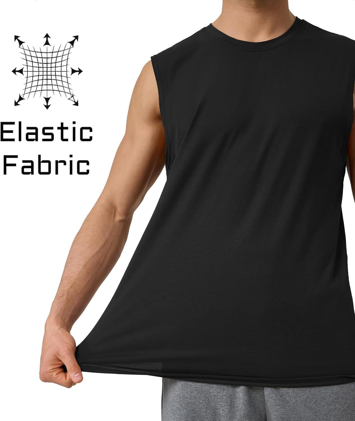 商品图片 4 | B0GLPZ77BT | Men's Tank Top - Quick-Dry Breathable Sleeveless Shirt for Gym Running Workout, Loose Fit Round Neck Active Undershirt