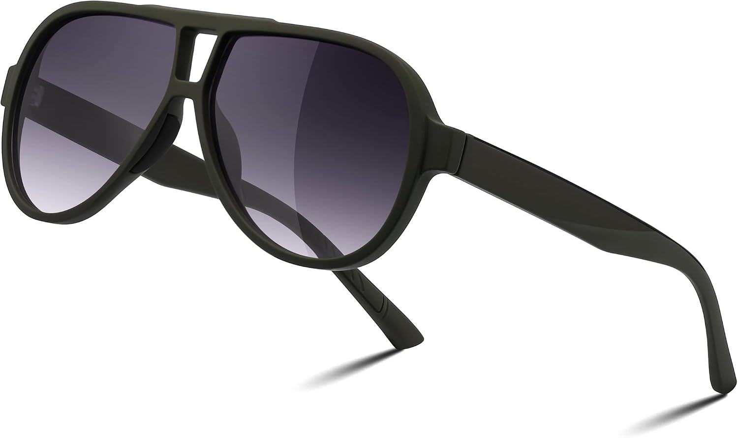 Polarized Dark Green Frame & Grey Lens / 58 Millimeters | B0D42154Q5 | FEISEDY Polarized Sunglasses, TAC HD Lens, TR-90 Frame Lightweight, Retro Sunglasses for Women Men UV400 Protection B0171