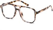 Pink Leopard Frame / 54 Millimeters | B0DNSB1ZWK | FEISEDY Blue Light Glasses for Women Men Oversized Pilot Lightweight B2866
