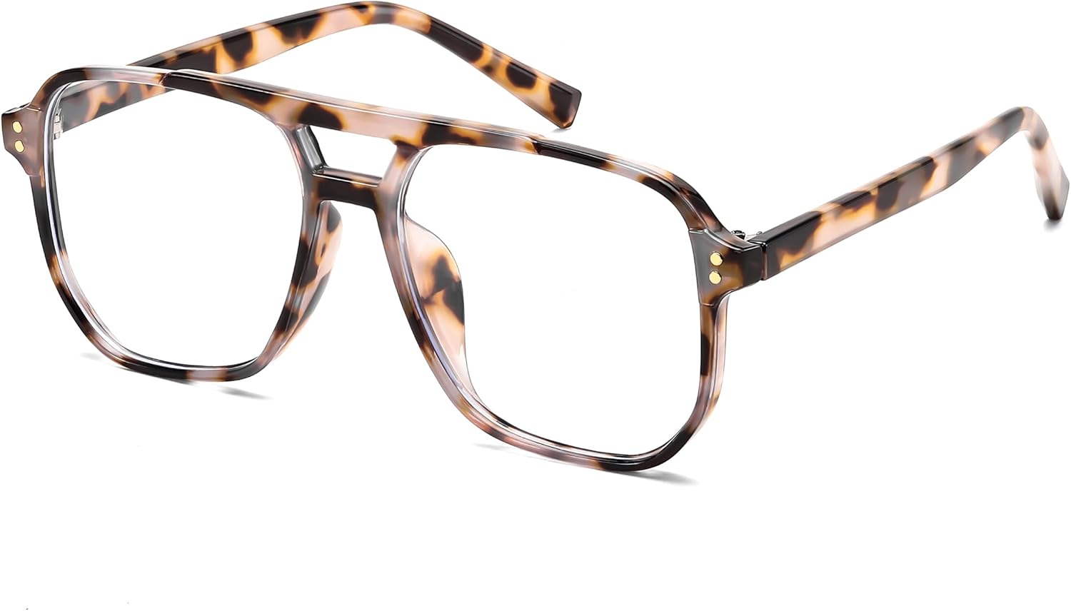 Pink Leopard Frame / 54 Millimeters | B0DNSB1ZWK | FEISEDY Blue Light Glasses for Women Men Oversized Pilot Lightweight B2866